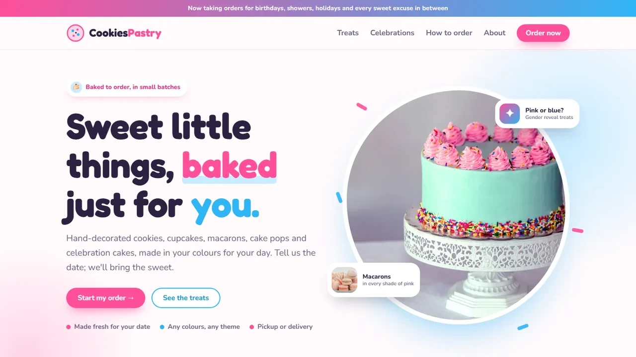 Cookies Pastry — Bakery · WordPress