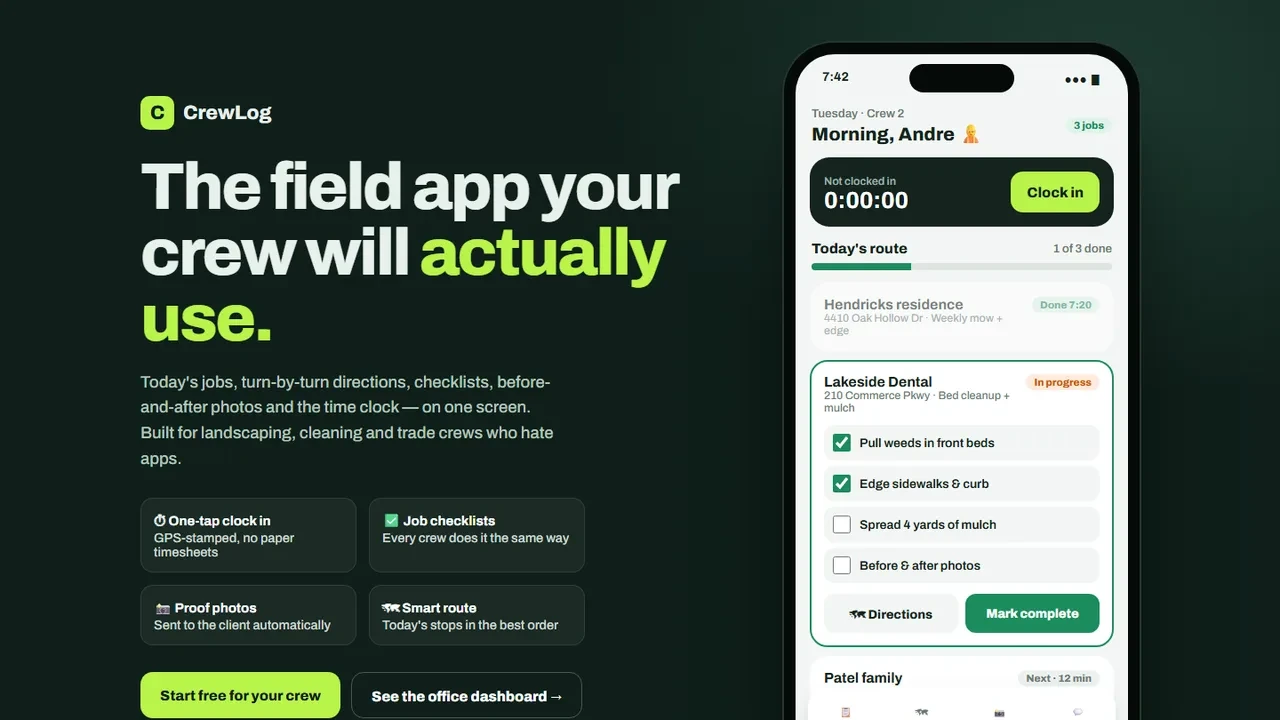CrewLog — Crew field app