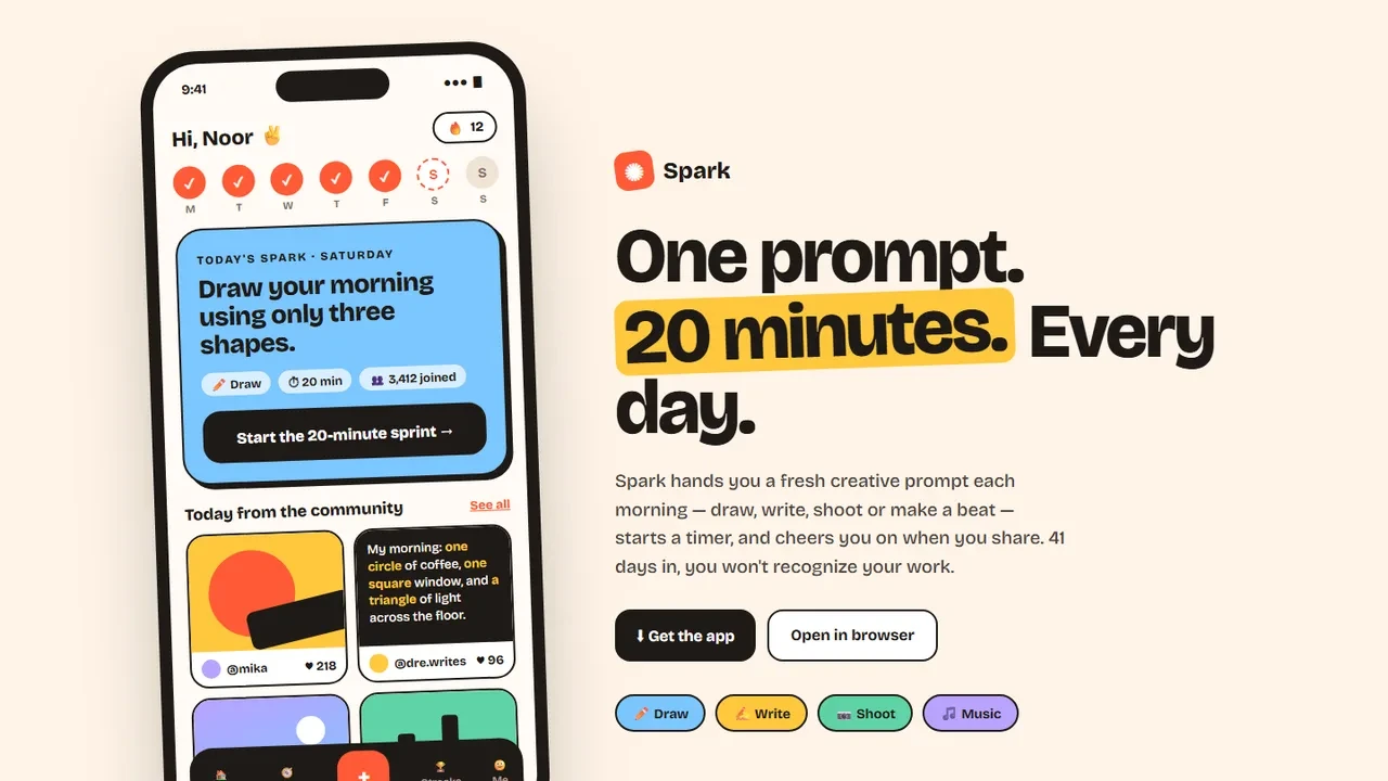 Spark — Daily creative app