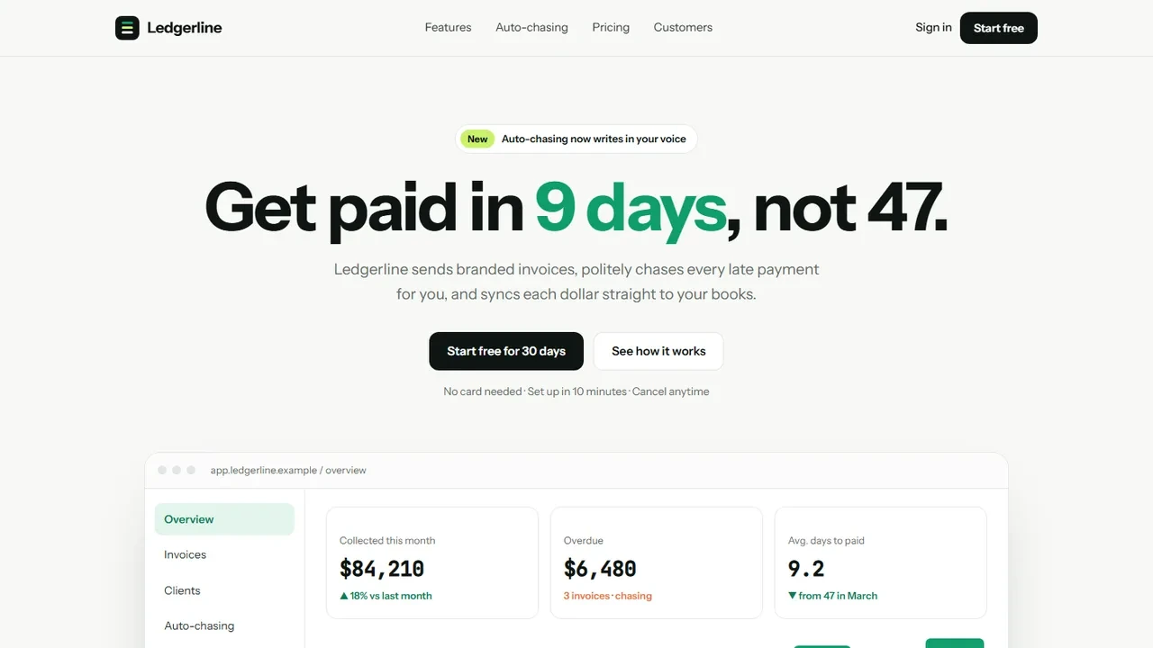 Ledgerline invoicing app
