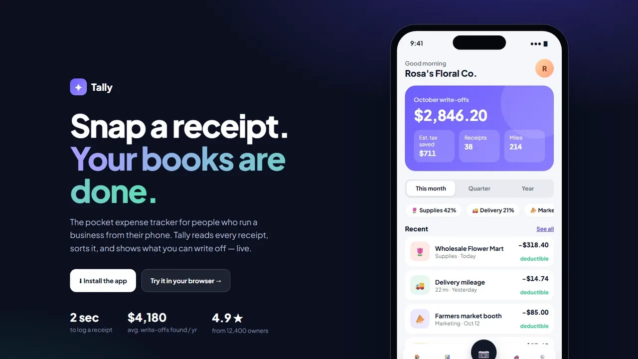 Tally — Expense tracker app